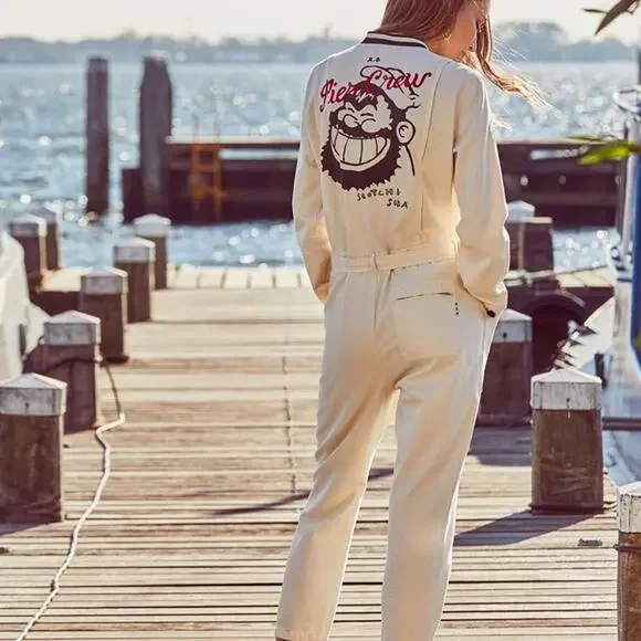 NWT Scotch & Soda A.M.S. x BLAUW Brutus Jumpsuit Cotton GRAPHICS Utility $245 L - Picture 1 of 15